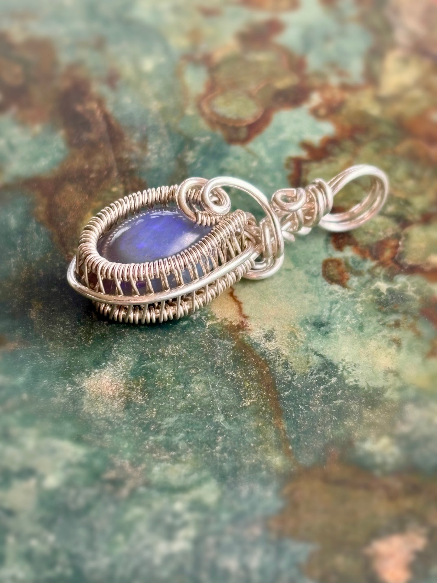 Lightning Ridge Opal Sterling Silver Pendant