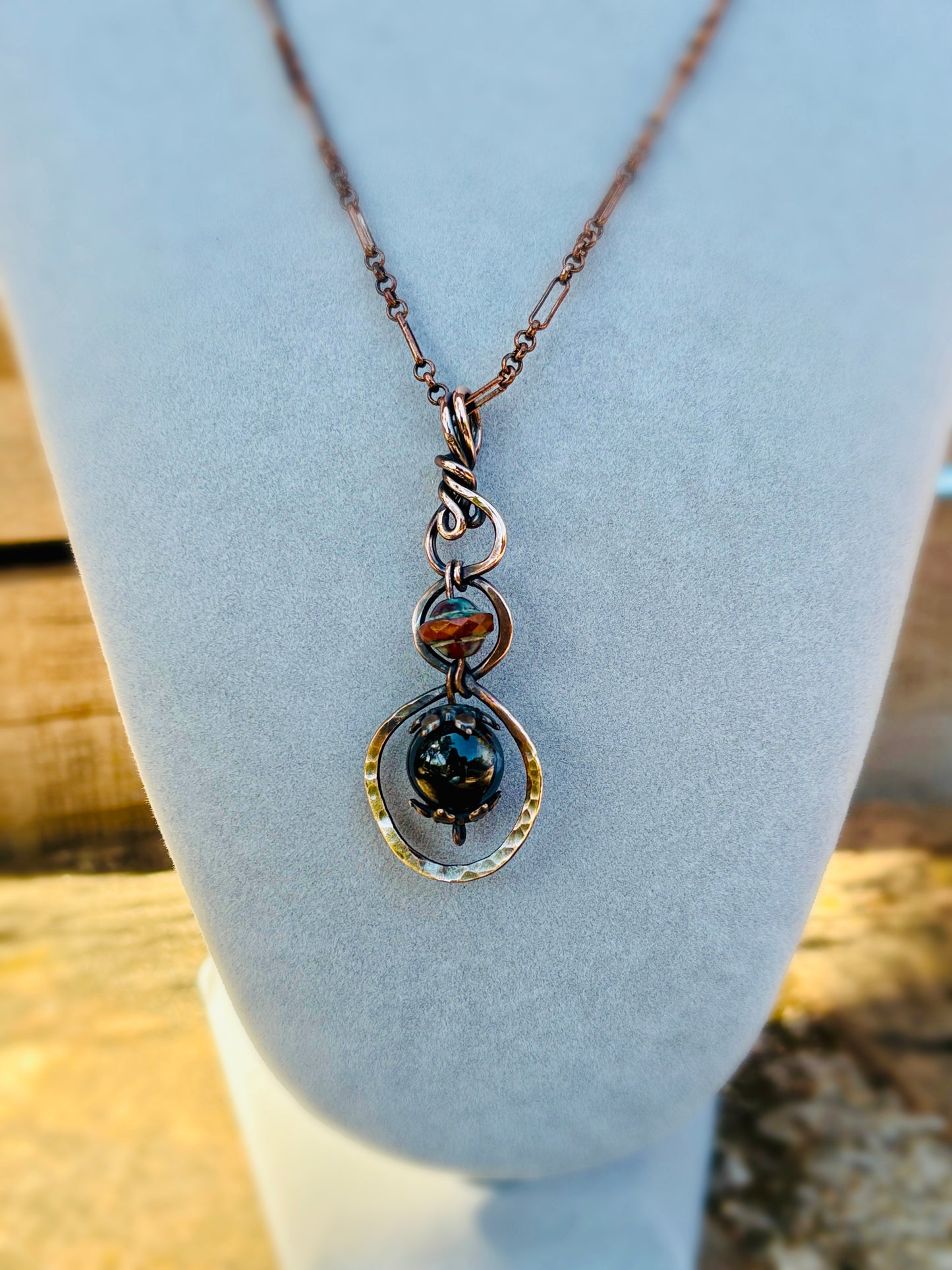 Hypersthene Copper Necklace