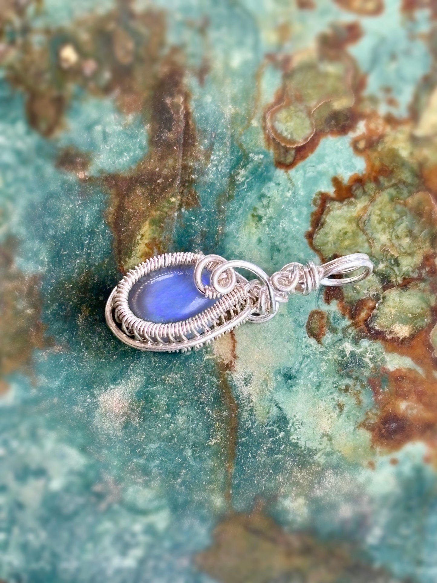 Lightning Ridge Opal Sterling Silver Pendant