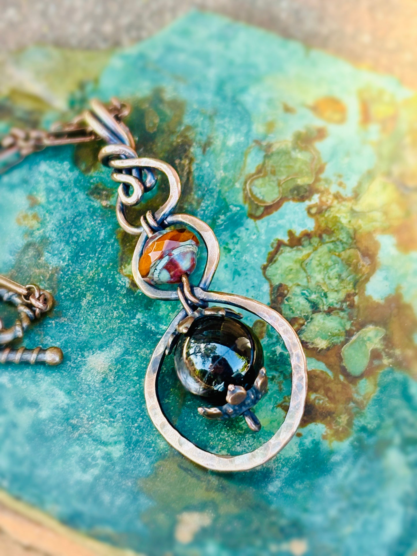 Hypersthene Copper Necklace