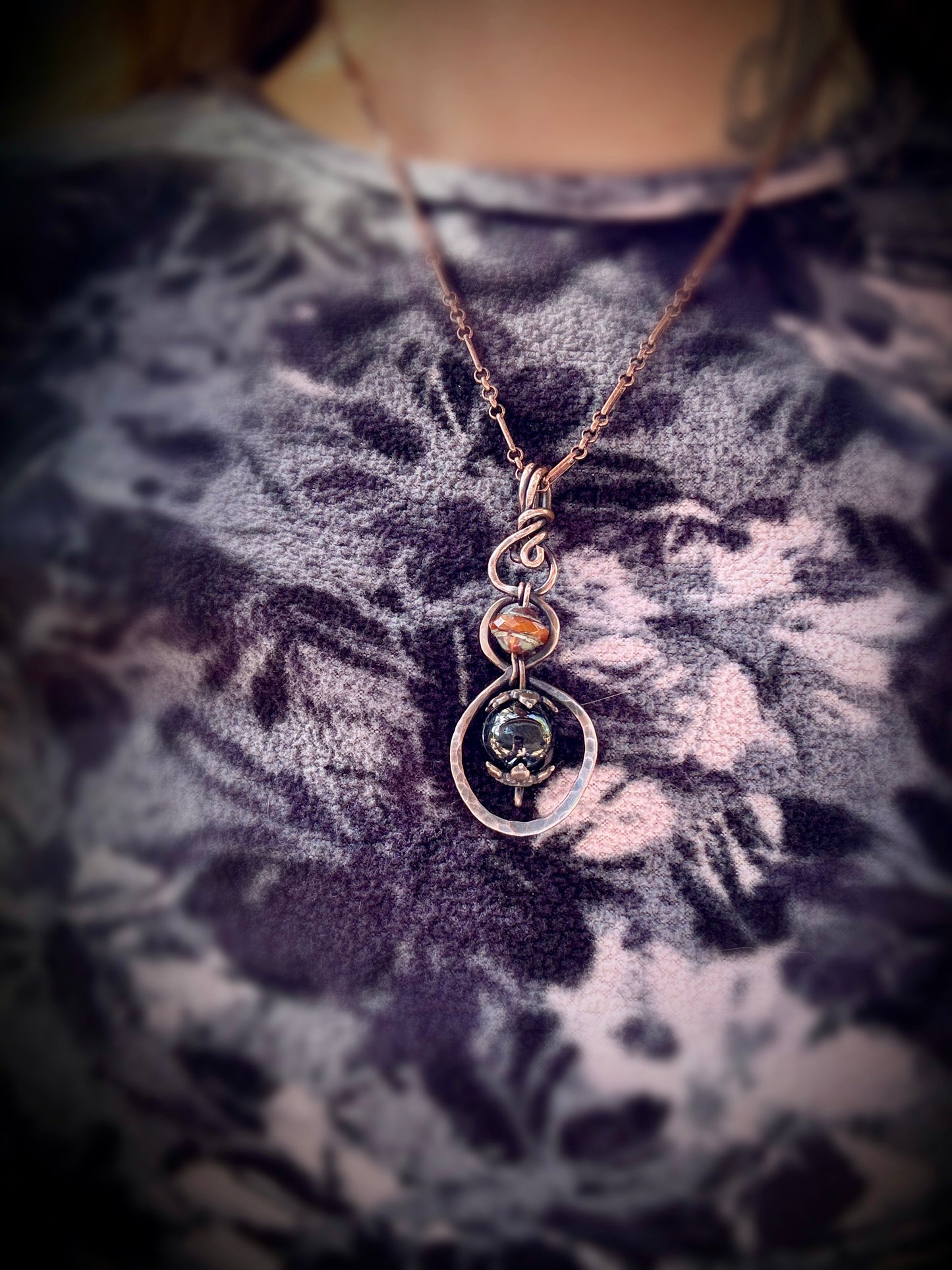 Hypersthene Copper Necklace