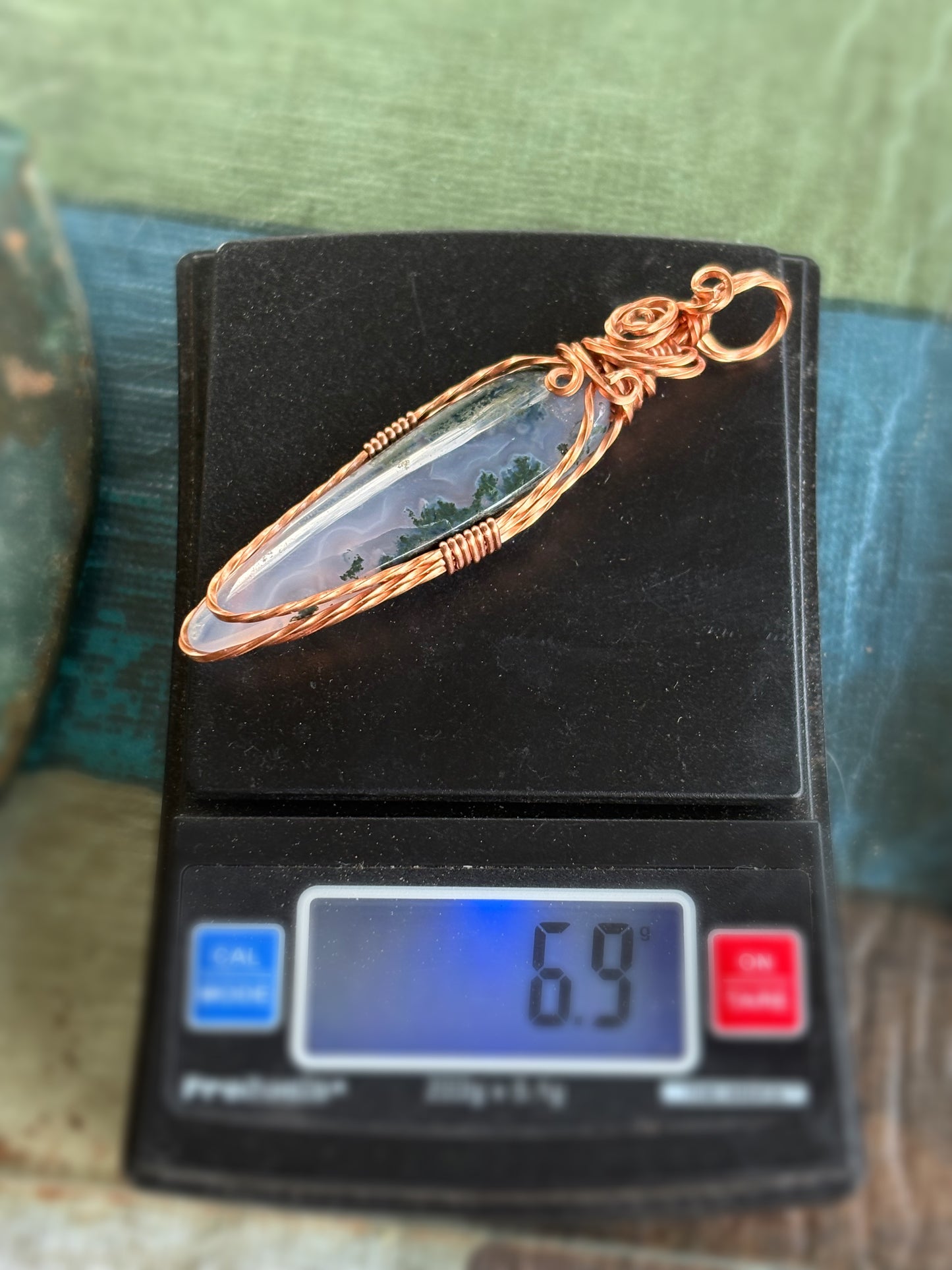 Purple Moss Agate Copper Pendant