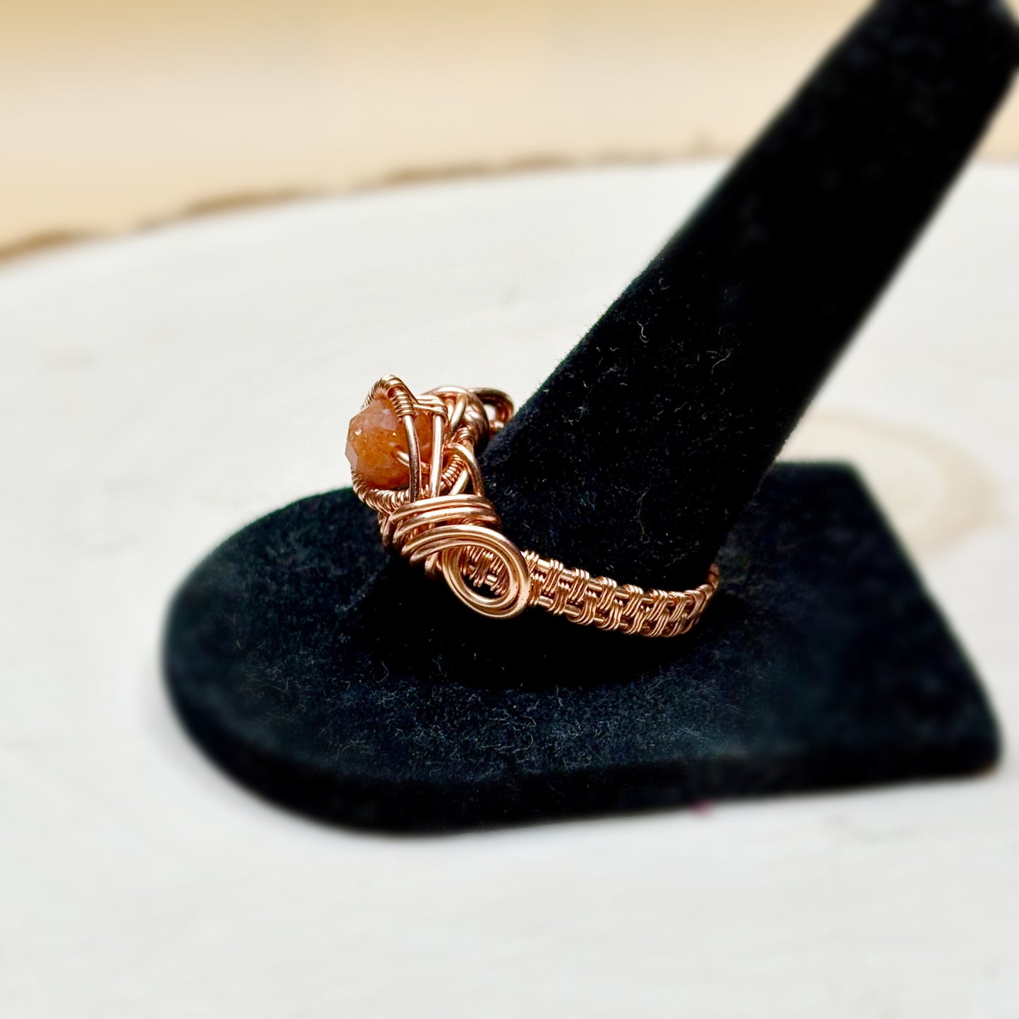 Copper Jewelry sunstone ring