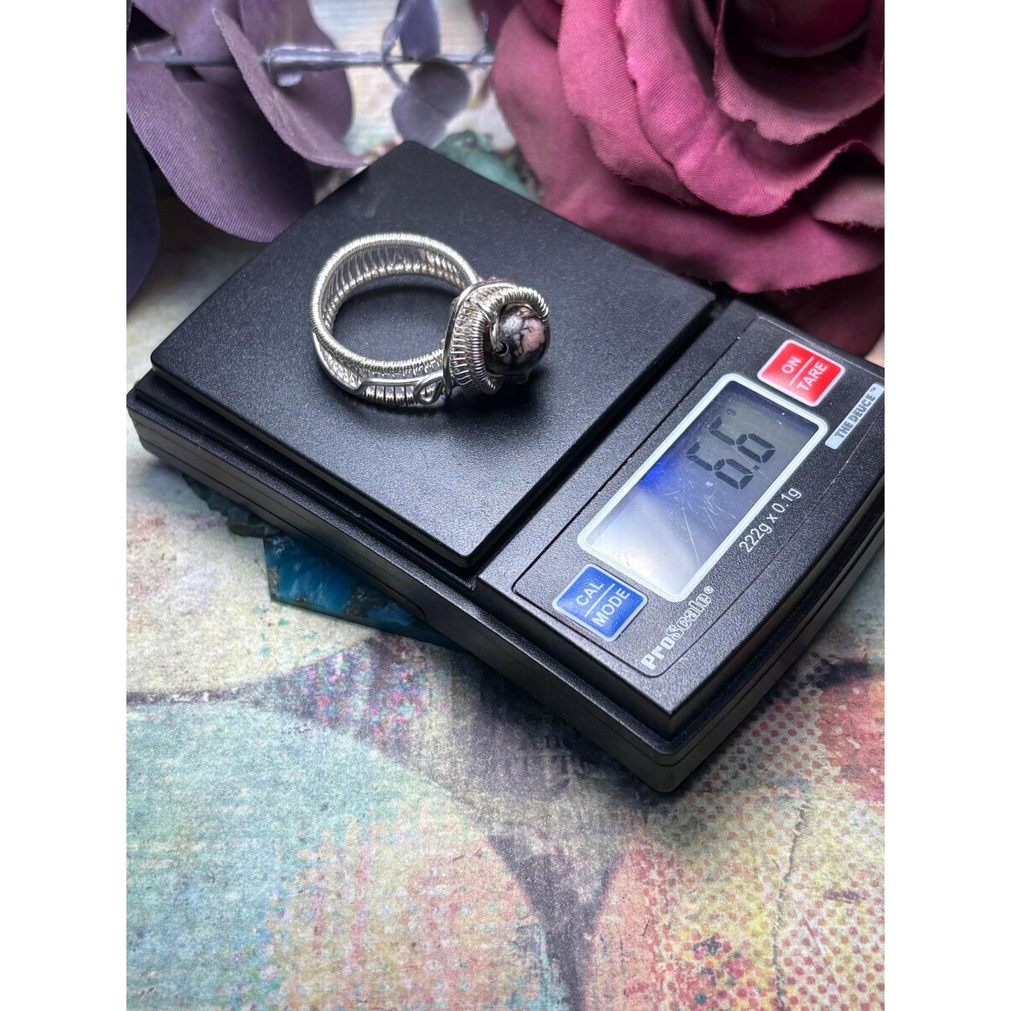 Rhodonite Gemstone Silver Ring