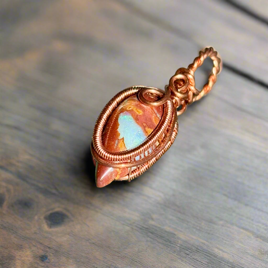 Copper Jewelry Cantera Fire Opal Pendant
