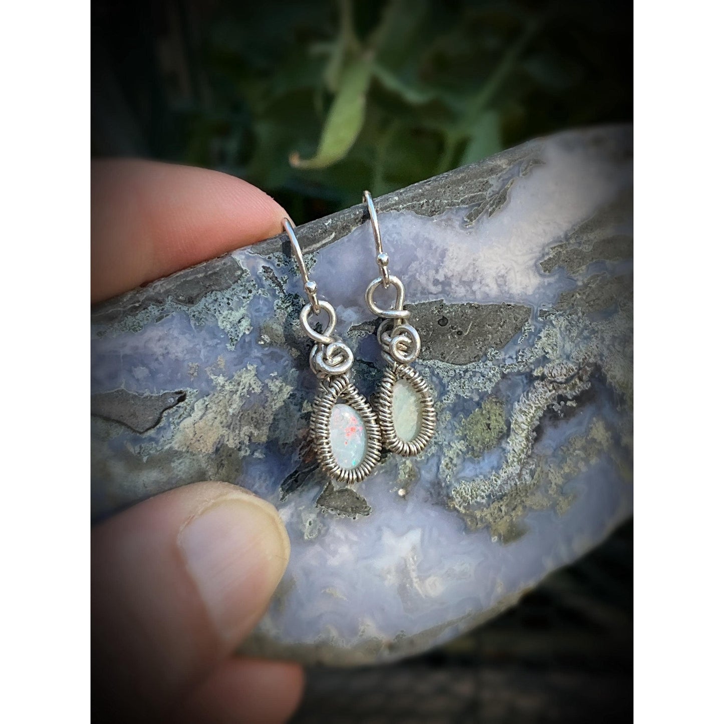Australian Opal Sterling Silver Earrings