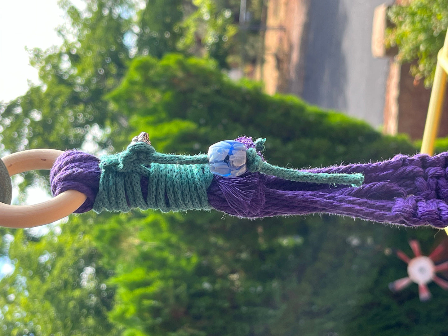 Macrame Plant Hanger, Purple Plant Hanger, WireWeavedUniques