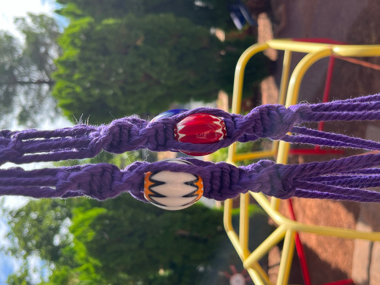 Macrame Plant Hanger, Purple Plant Hanger, WireWeavedUniques