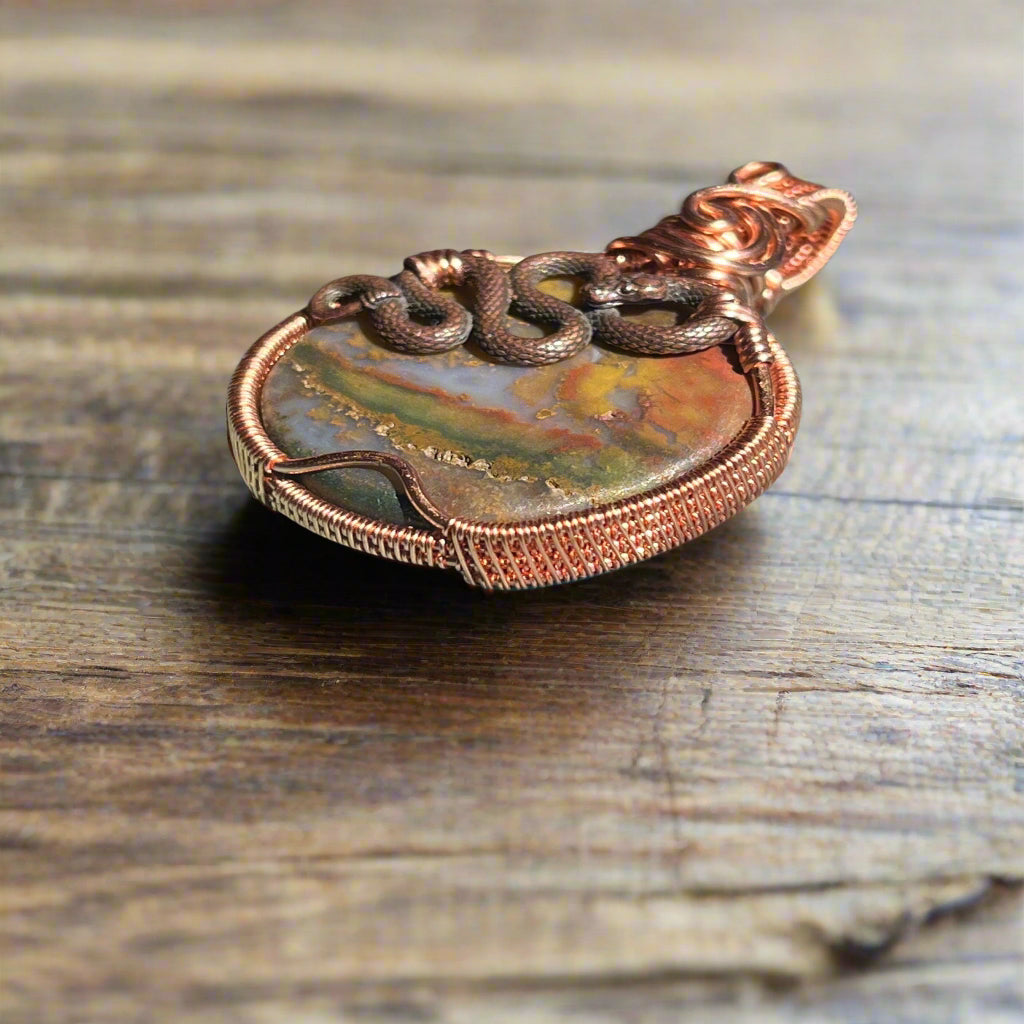 Snake Wire Wrap Pendant