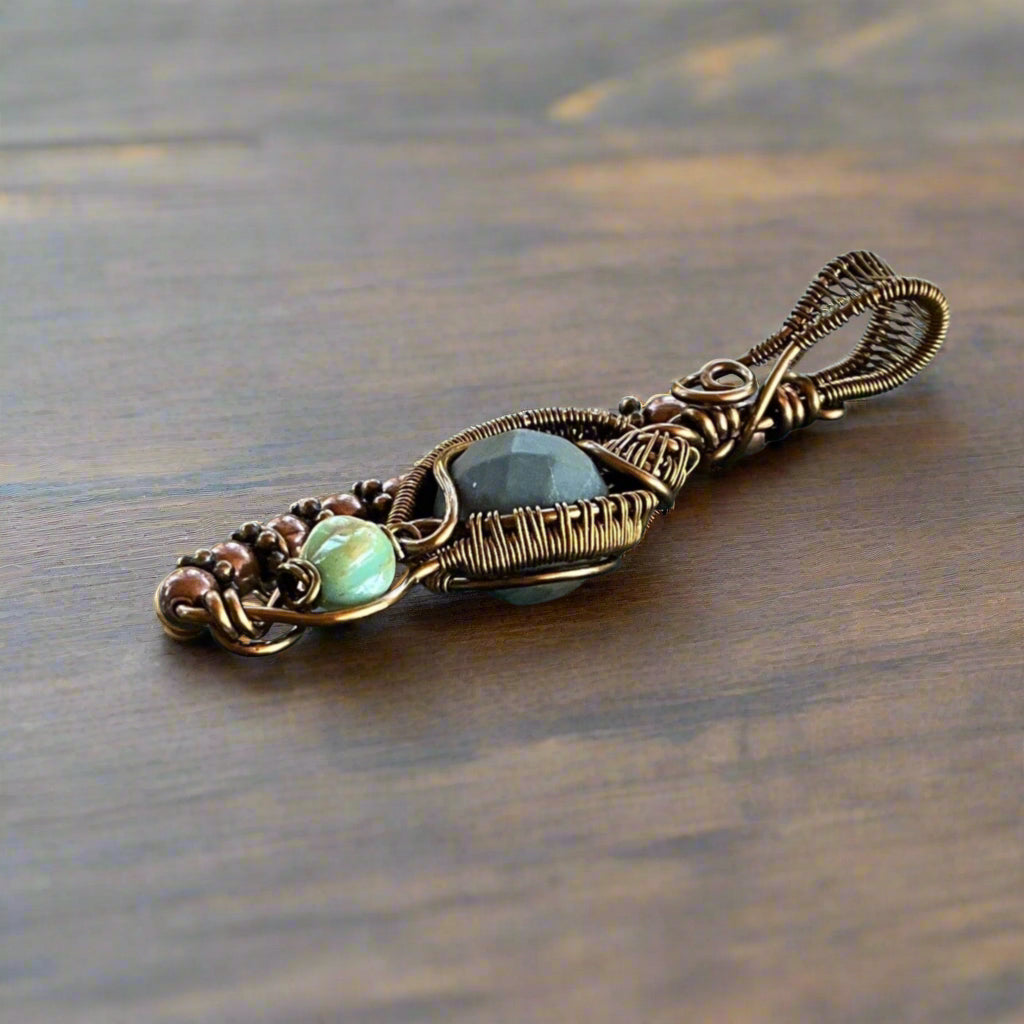 Vintage Bronze Cherry Creek Jasper Pendant