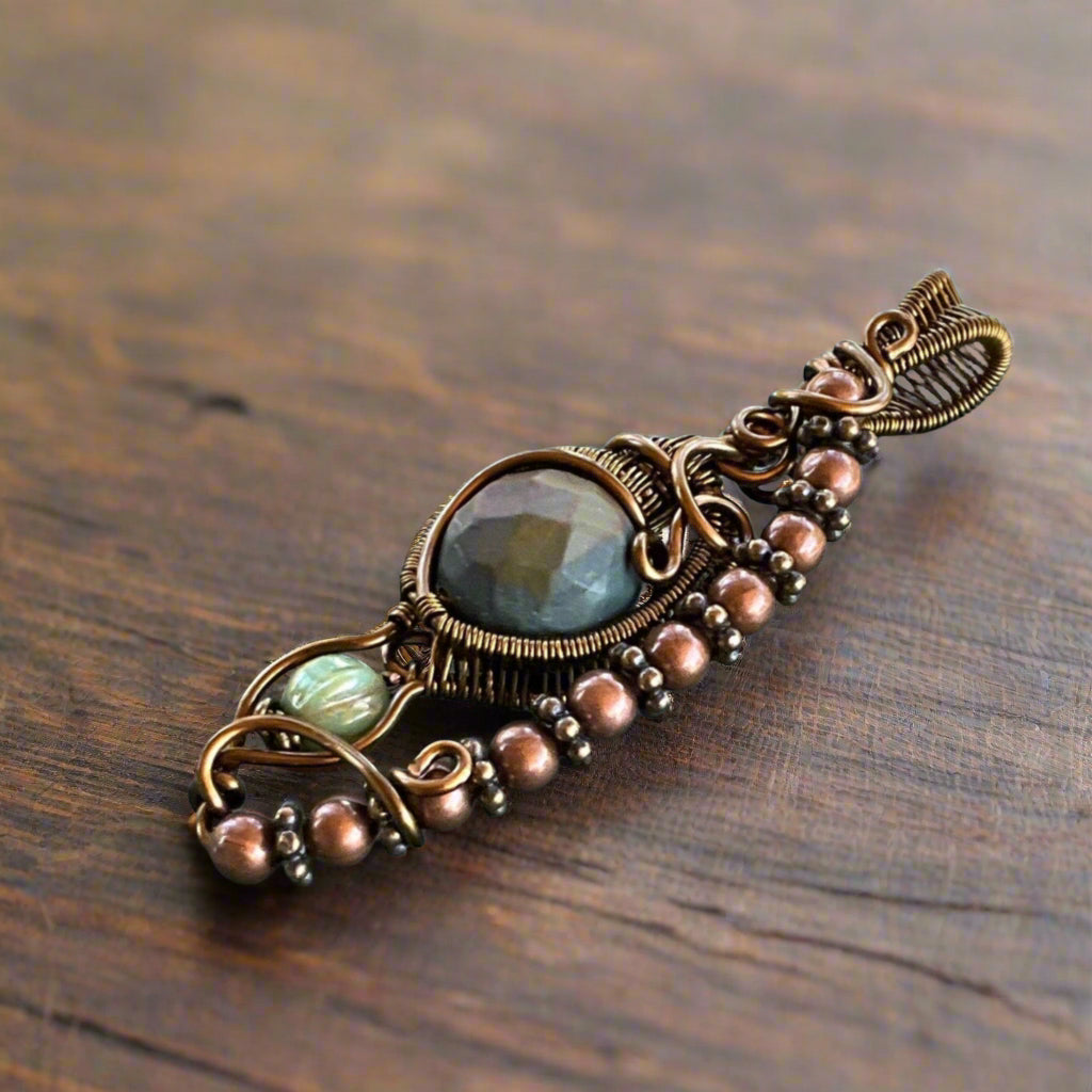 Vintage Bronze Cherry Creek Jasper Pendant