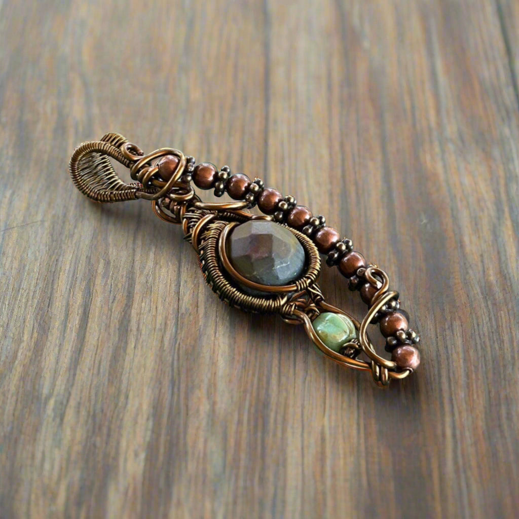 Vintage Bronze Cherry Creek Jasper Pendant