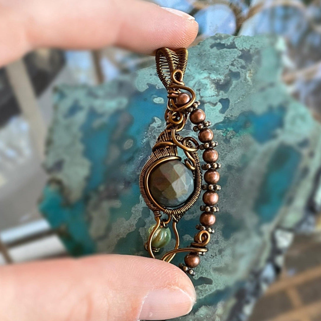 Vintage Bronze Cherry Creek Jasper Pendant