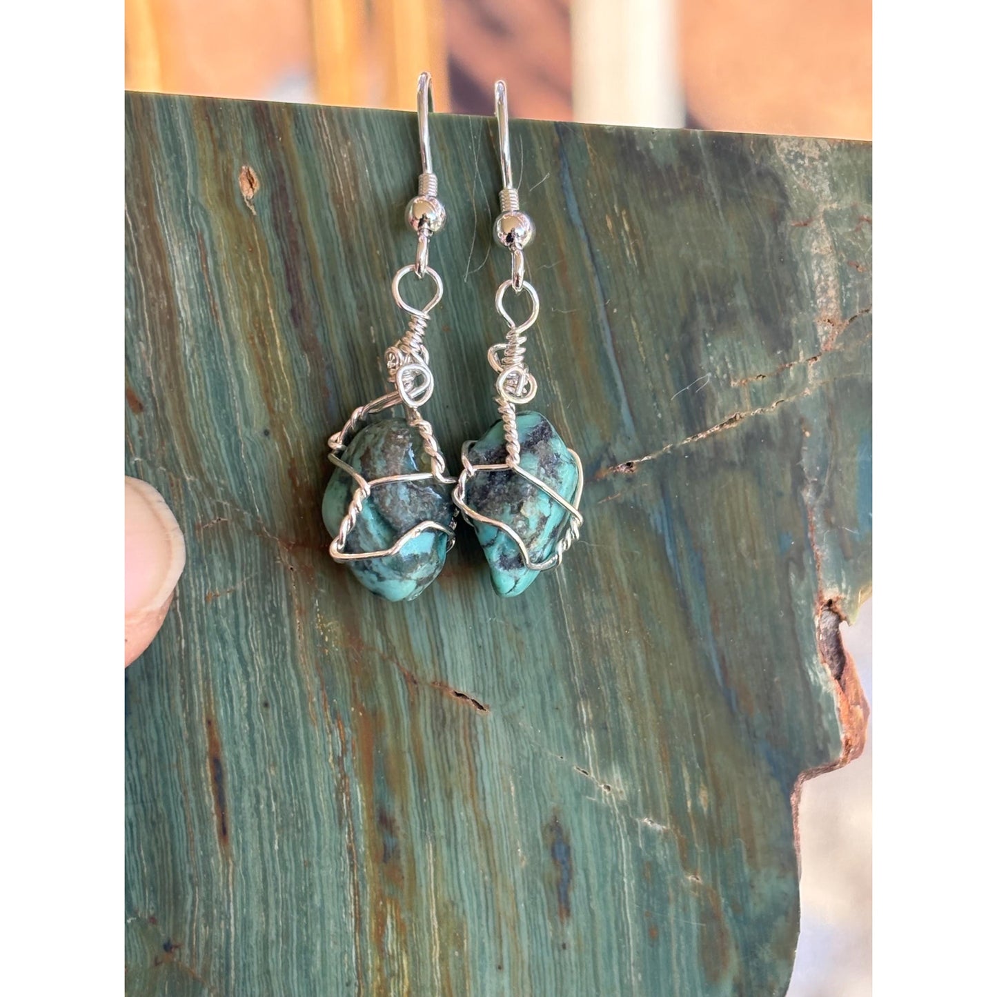 Dainty Sleeping Beauty Turquoise Earrings