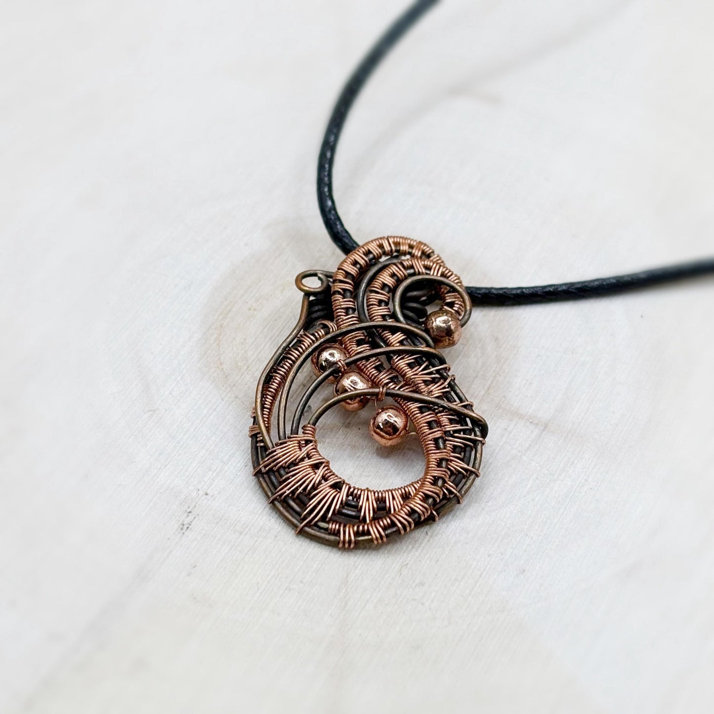 Nothing But Copper Wire Wrap Pendant