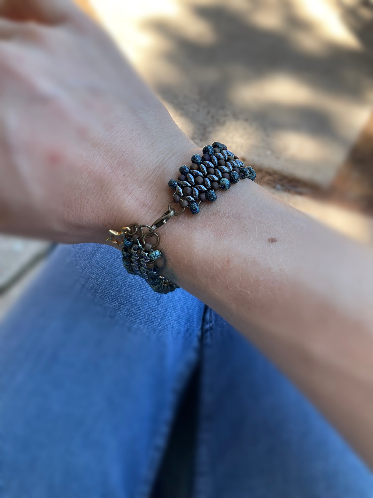 Hematite Super Duo Bead Weaved