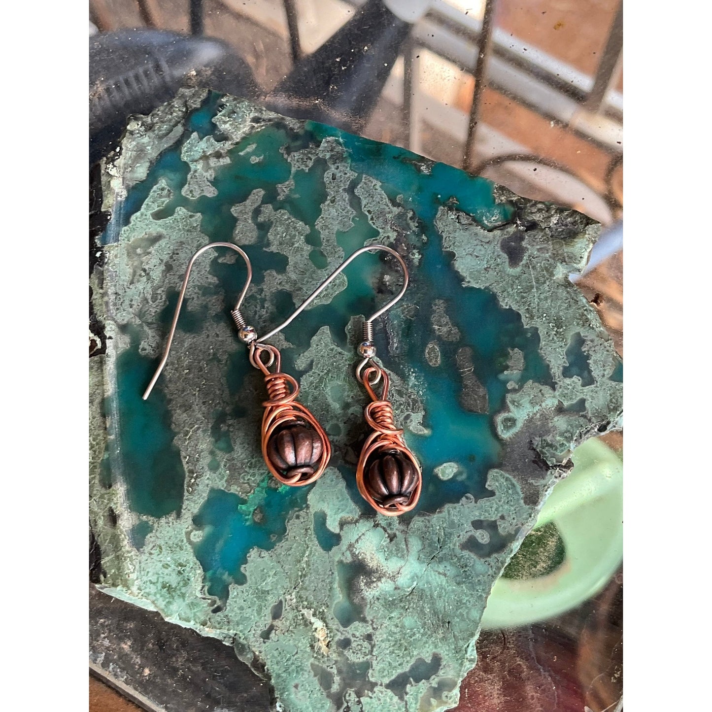 Elegant Copper Dangle Earrings