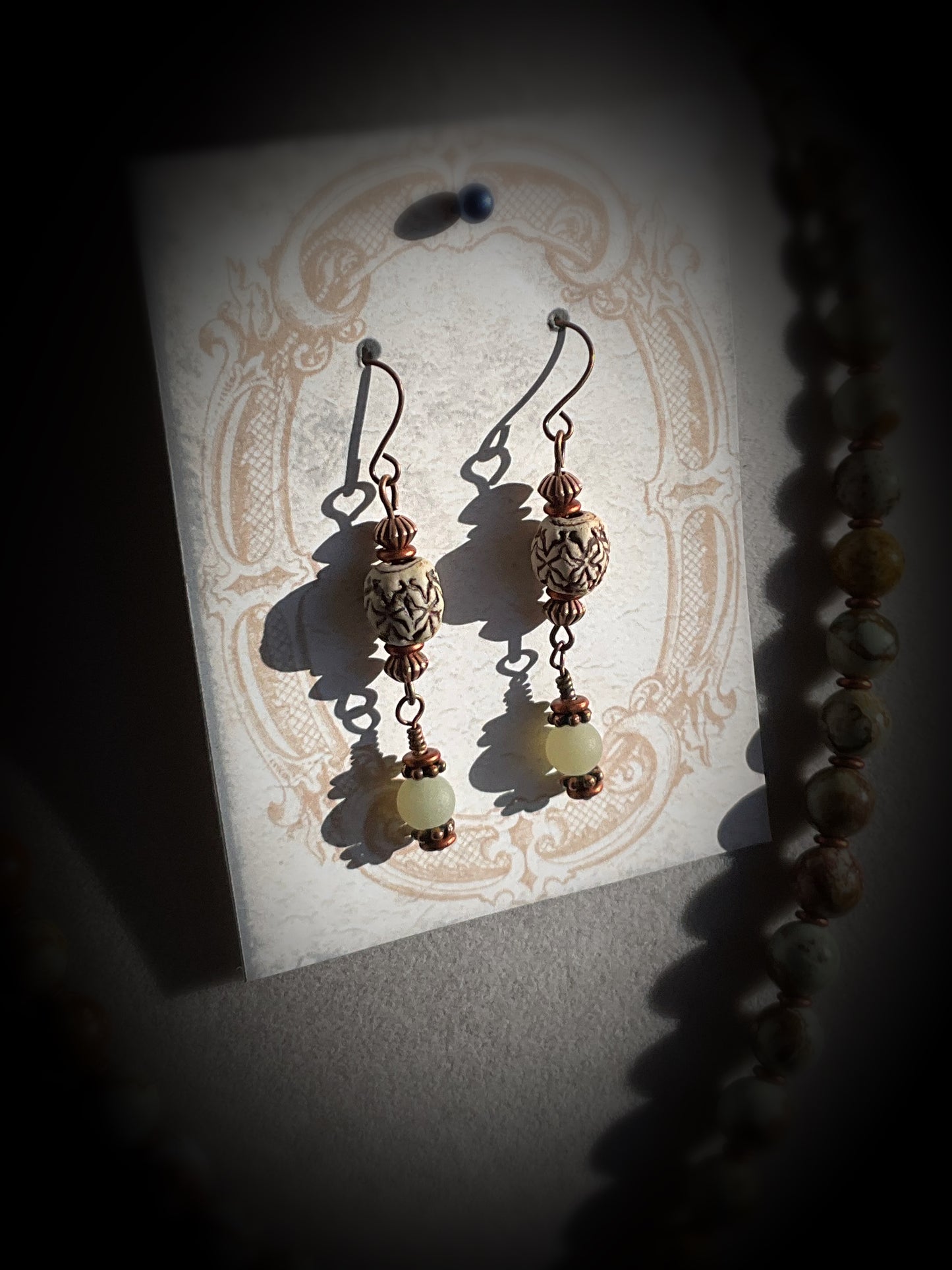 Brazilian Pine Stone and Amazonite Jewelry Set