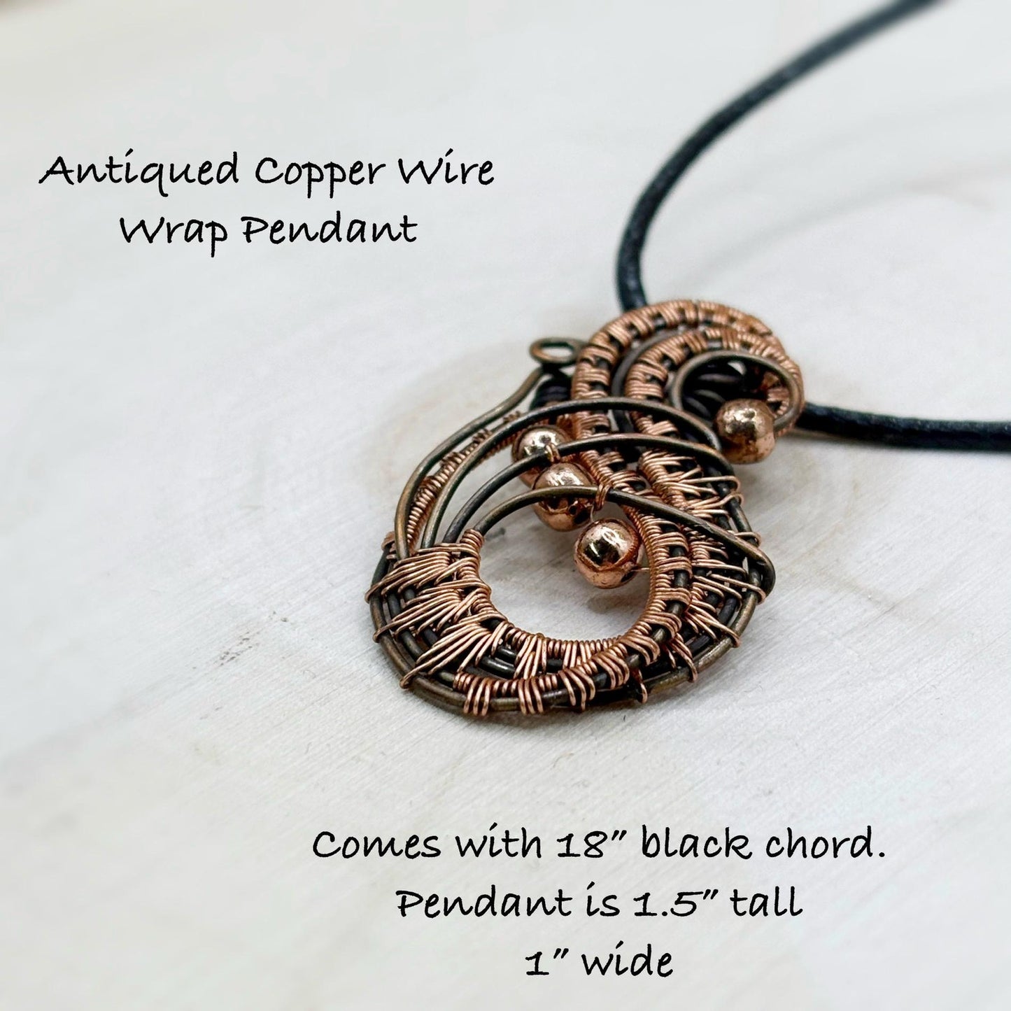 Nothing But Copper Wire Wrap Pendant