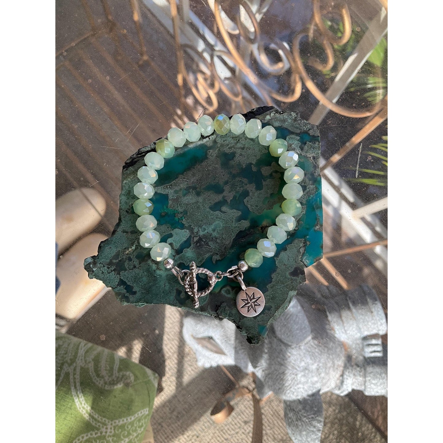 Green Crystal Glass Bracelet