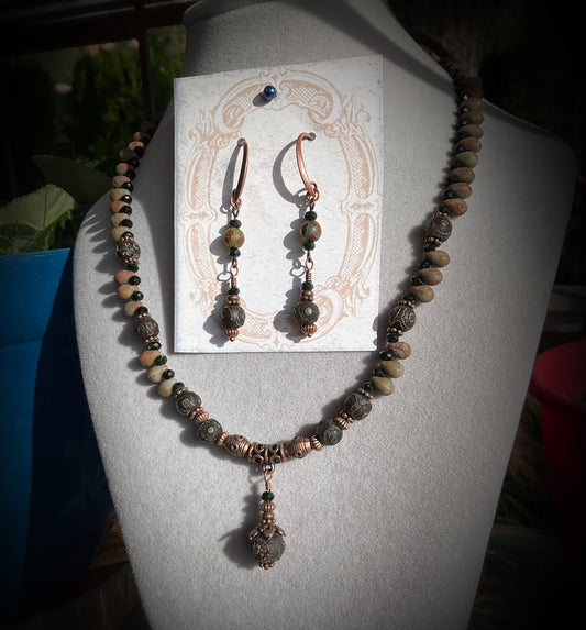 Elegant Tibetan Agate Jewelry Set