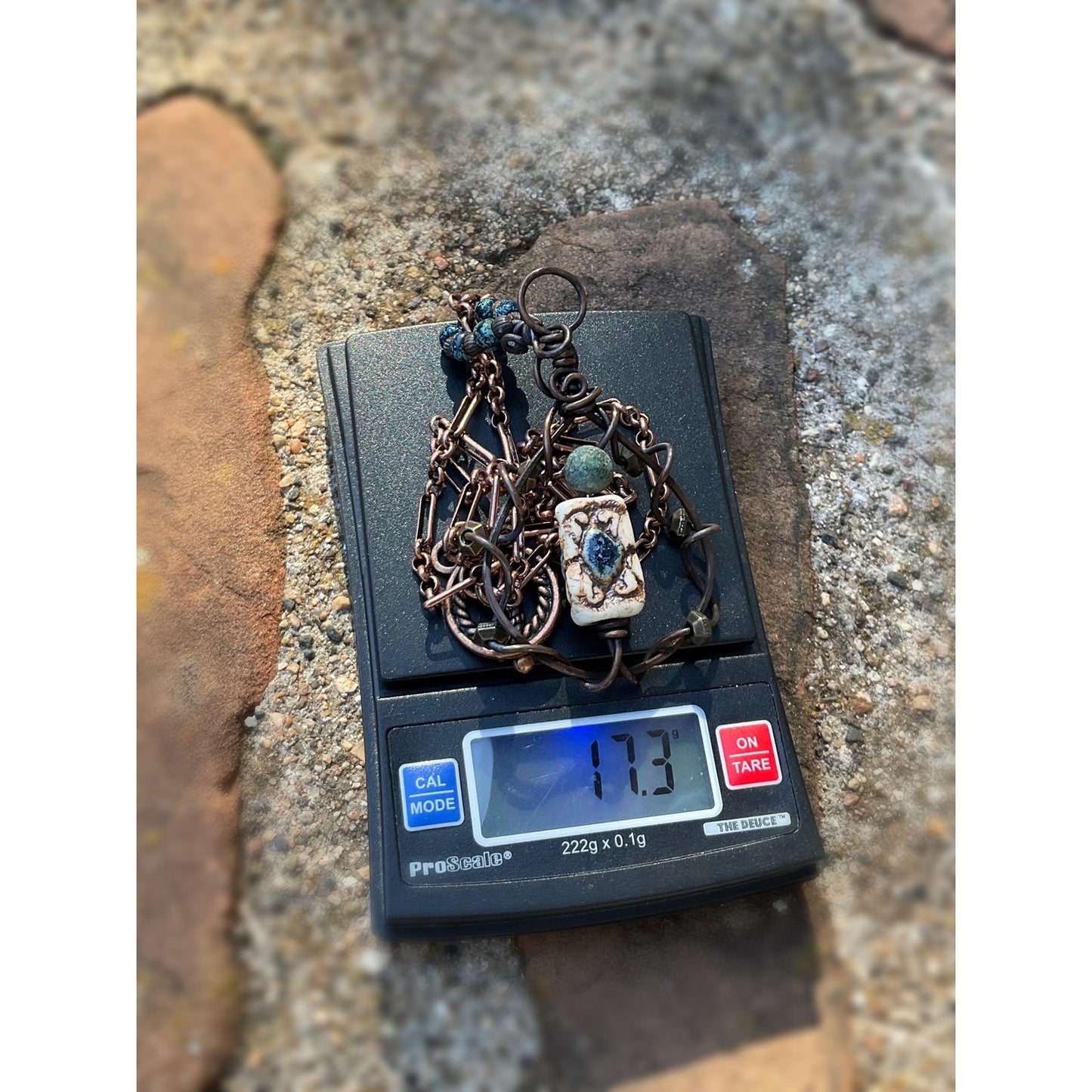 Unique Copper Hand Hammered Pendant