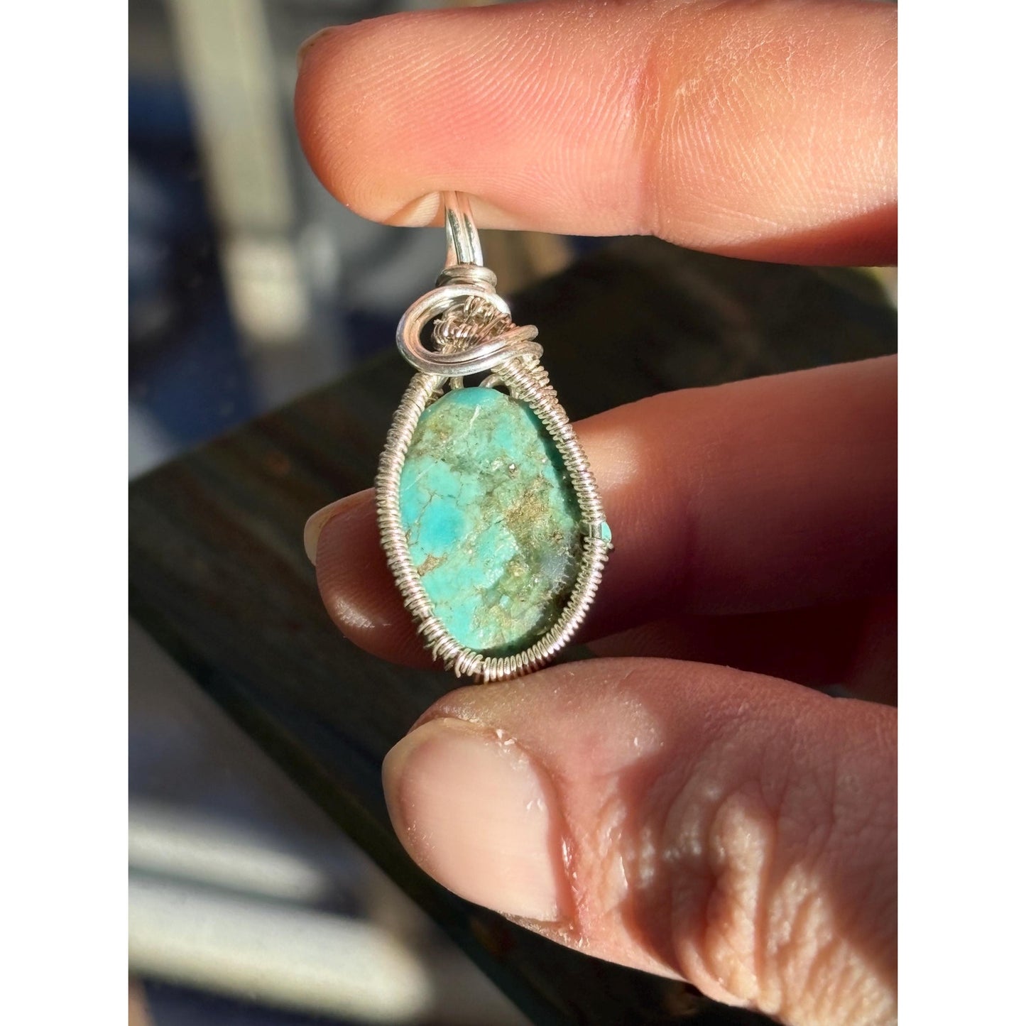 Unique Sterling Silver Wire Wrap Pendant