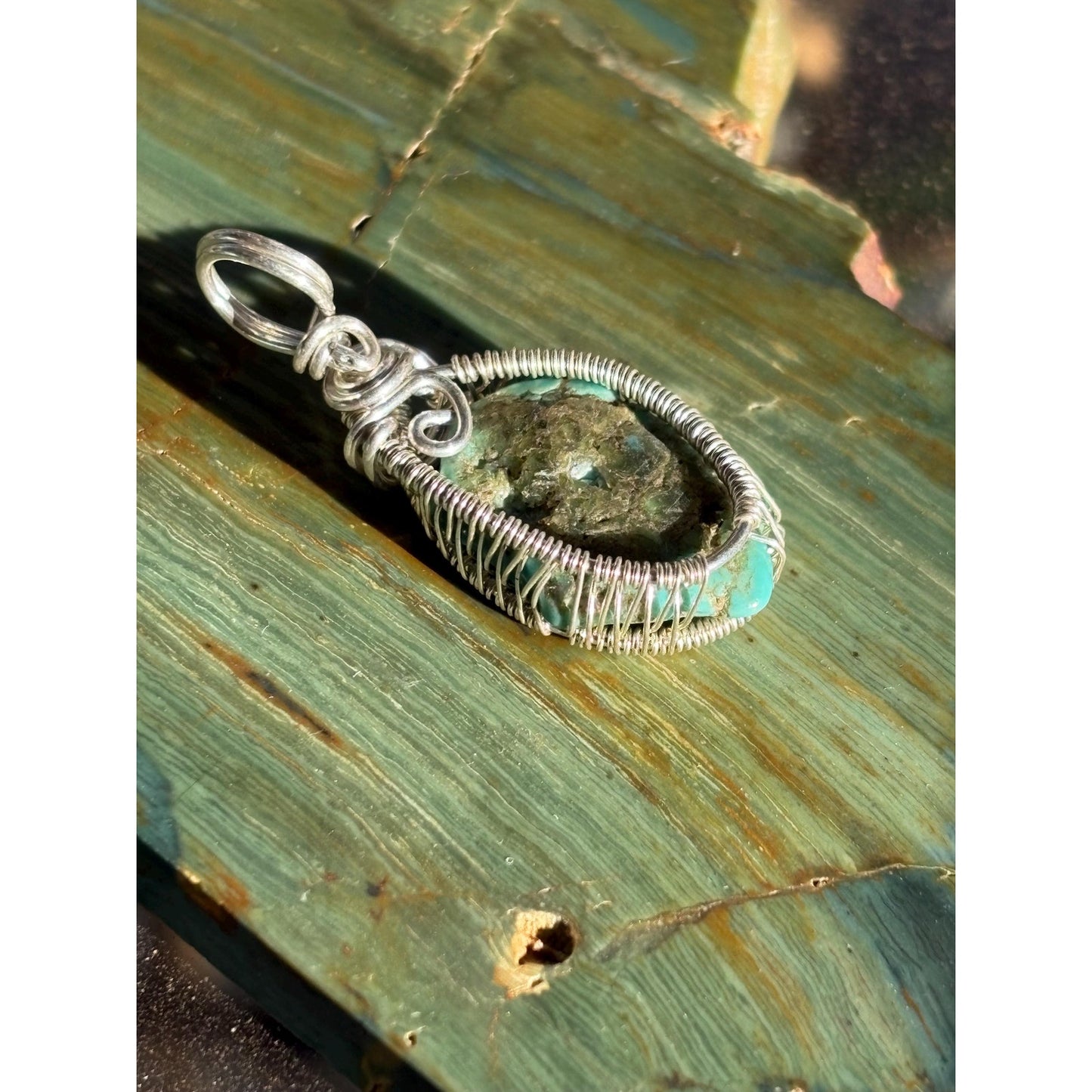 Unique Sterling Silver Wire Wrap Pendant