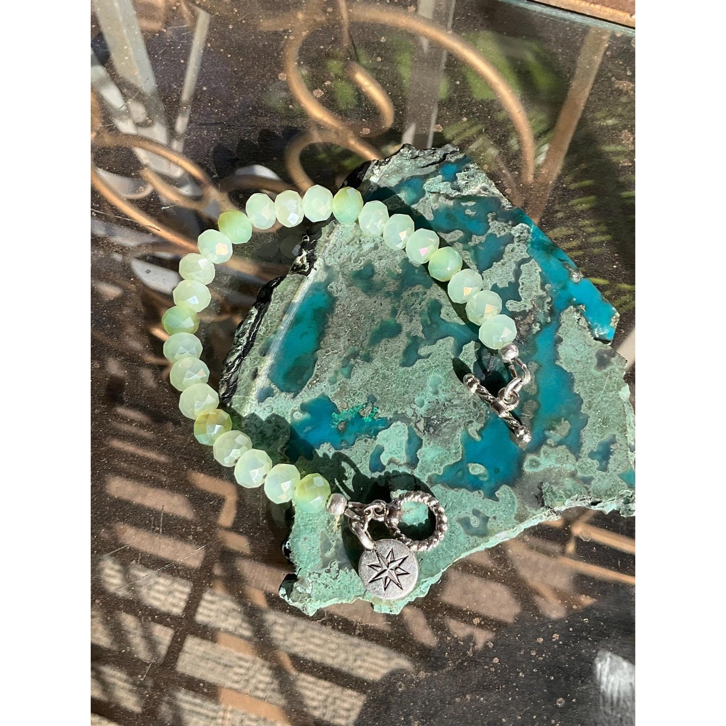 Green Crystal Glass Bracelet