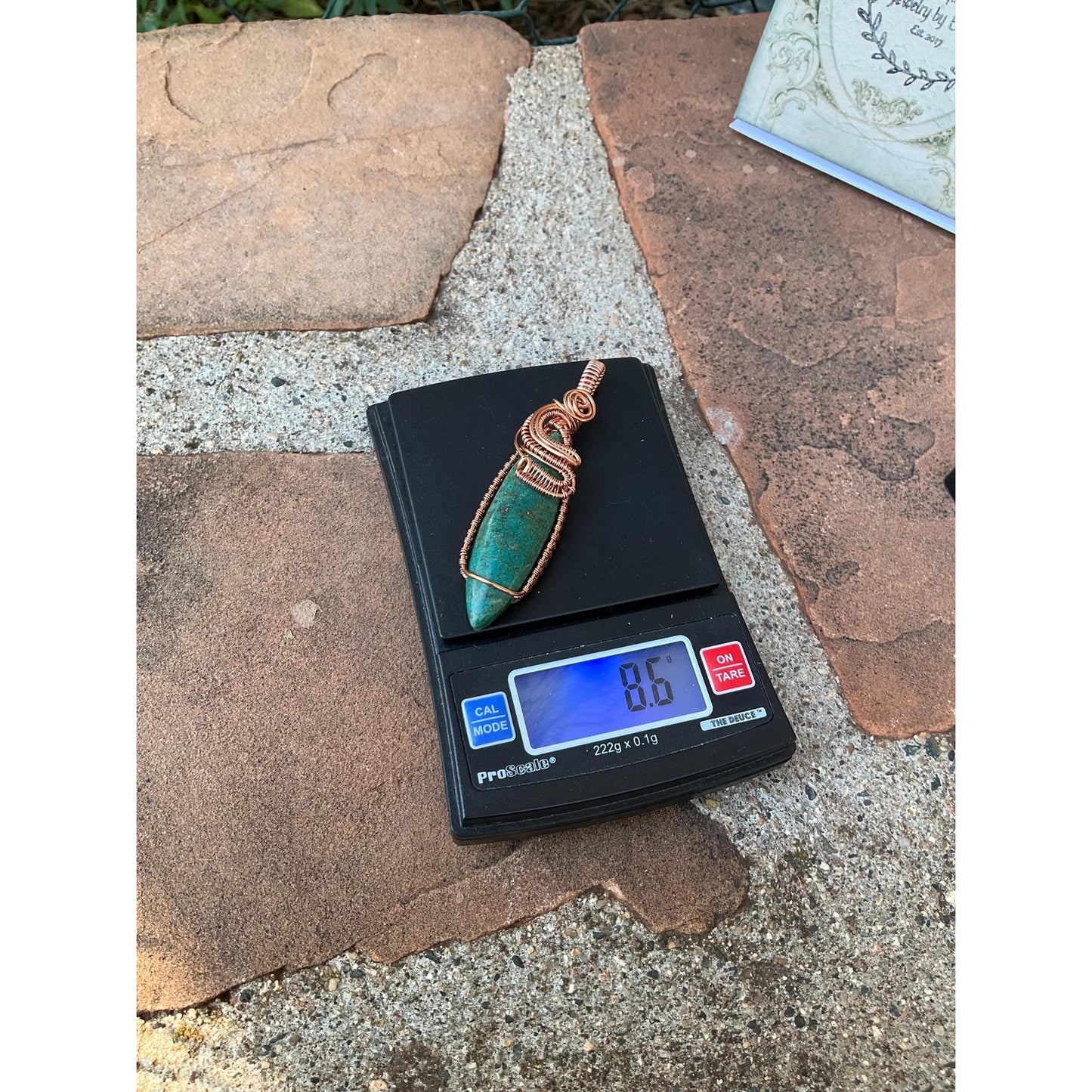 Chrysocolla Wire Wrap Pendant Copper Jewelry