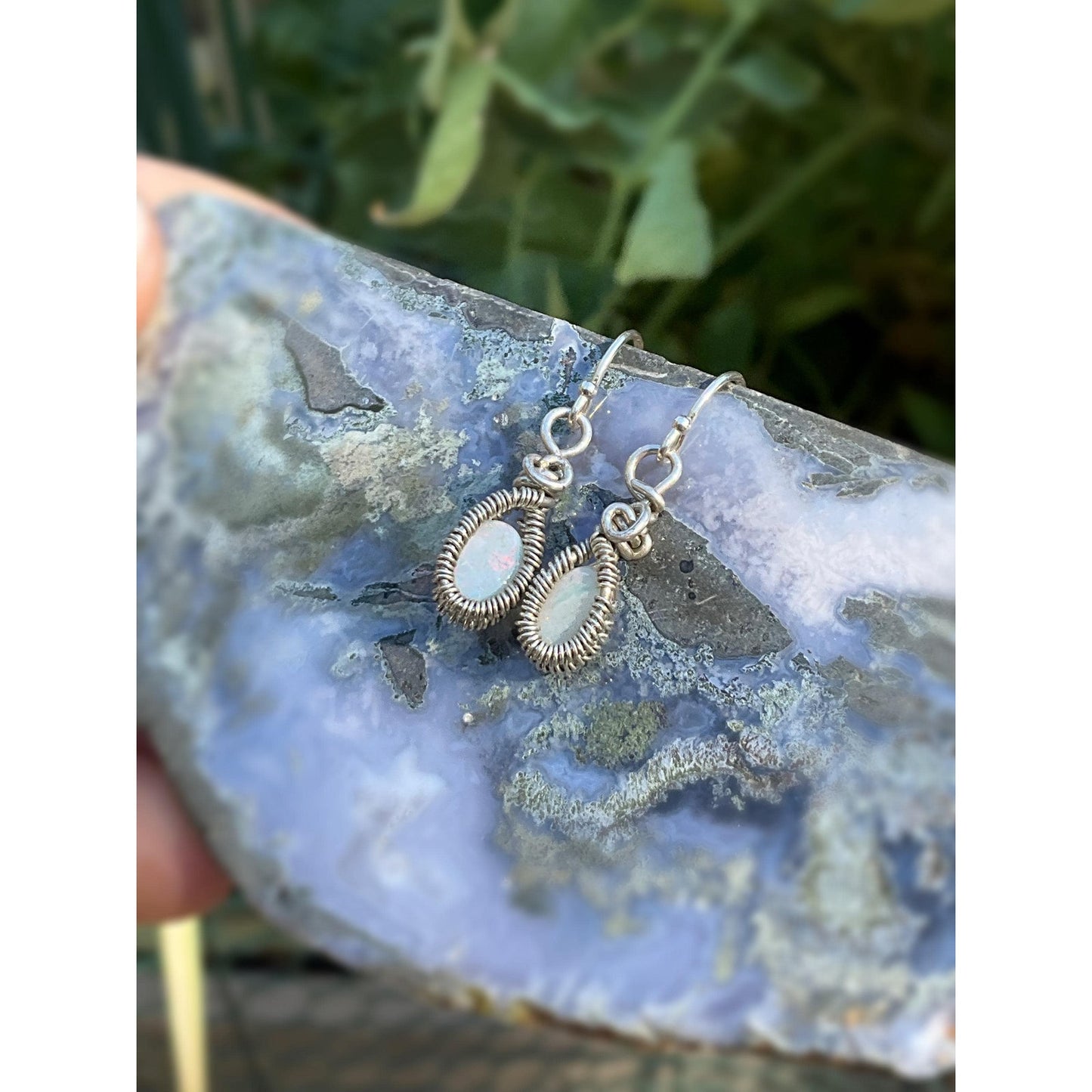 Australian Opal Sterling Silver Earrings