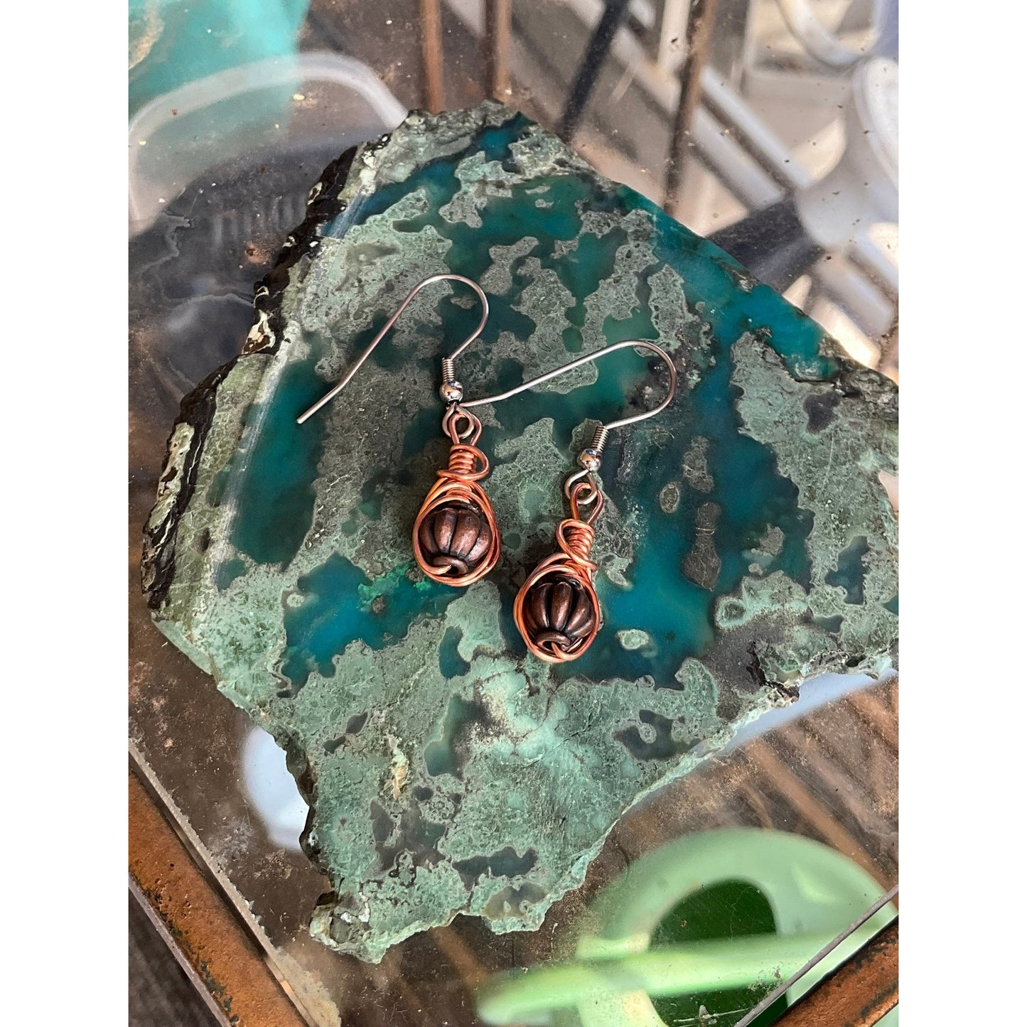 Elegant Copper Dangle Earrings