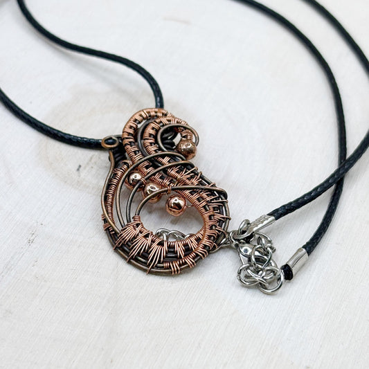 Nothing But Copper Wire Wrap Pendant
