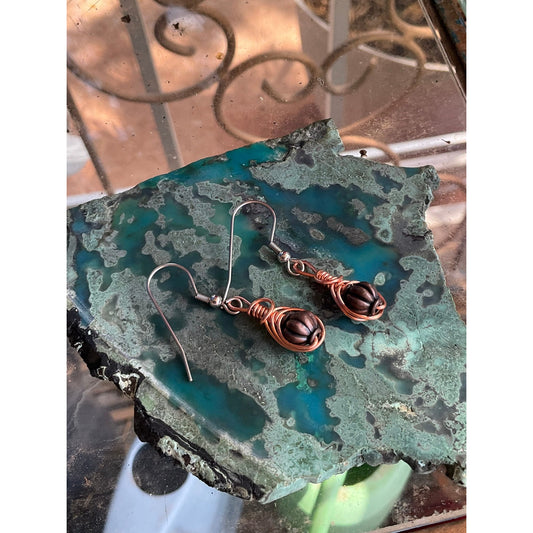 Elegant Copper Dangle Earrings