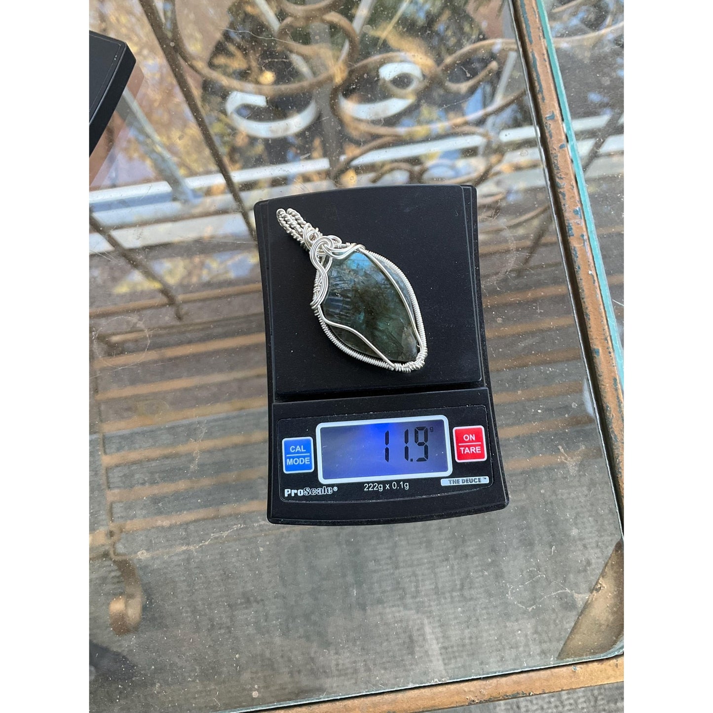 Blue Fire Labradorite Pendant Silver