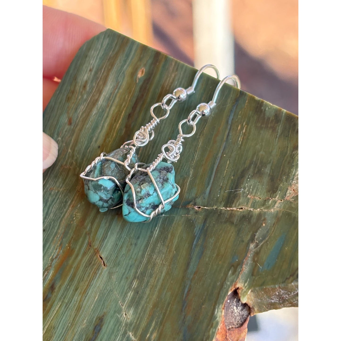 Dainty Sleeping Beauty Turquoise Earrings