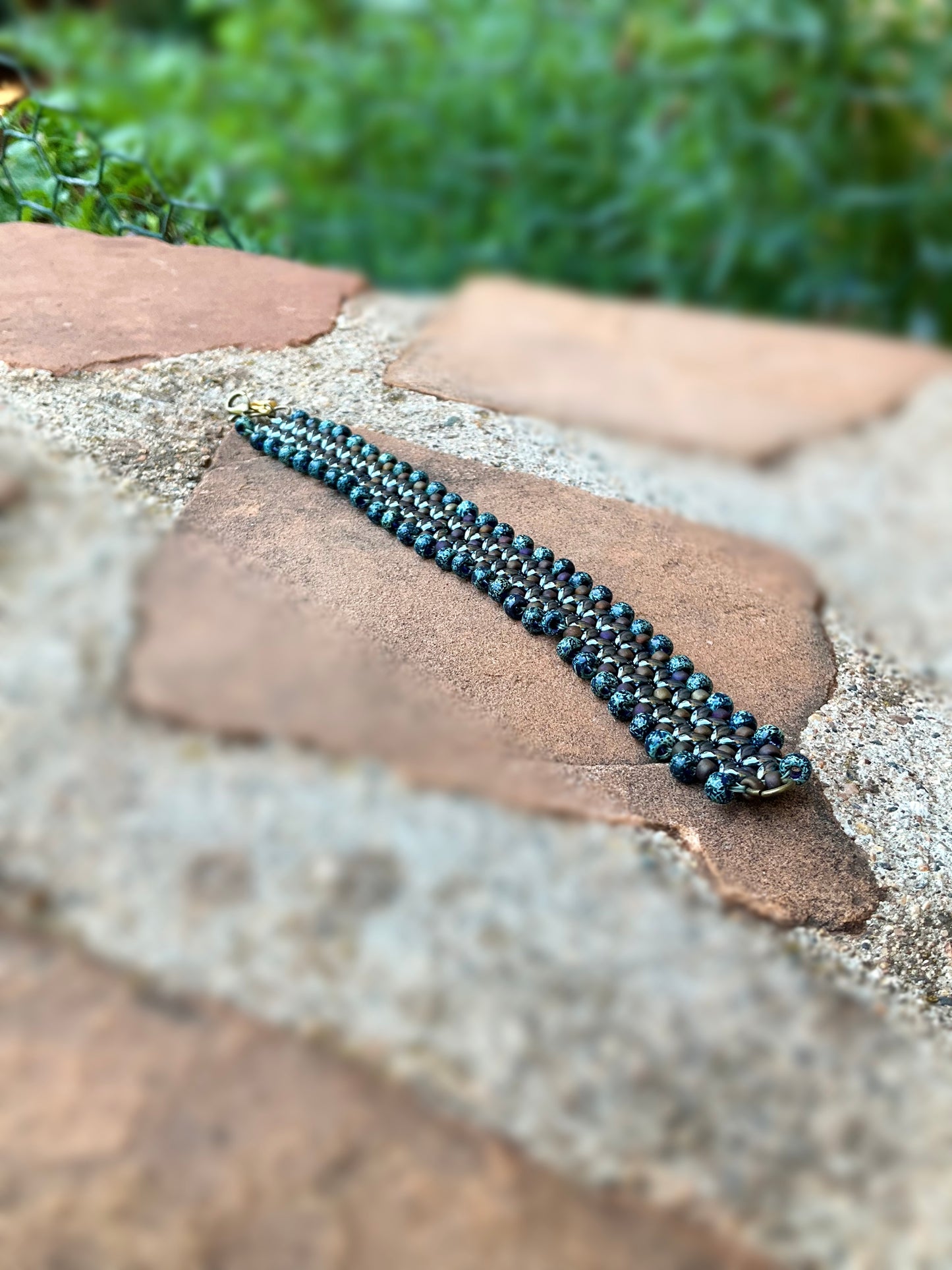 Hematite Super Duo Bead Weaved