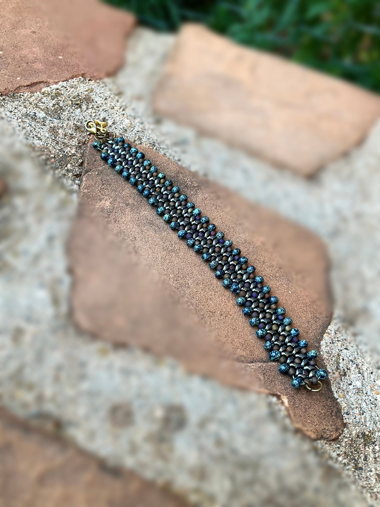 Hematite Super Duo Bead Weaved