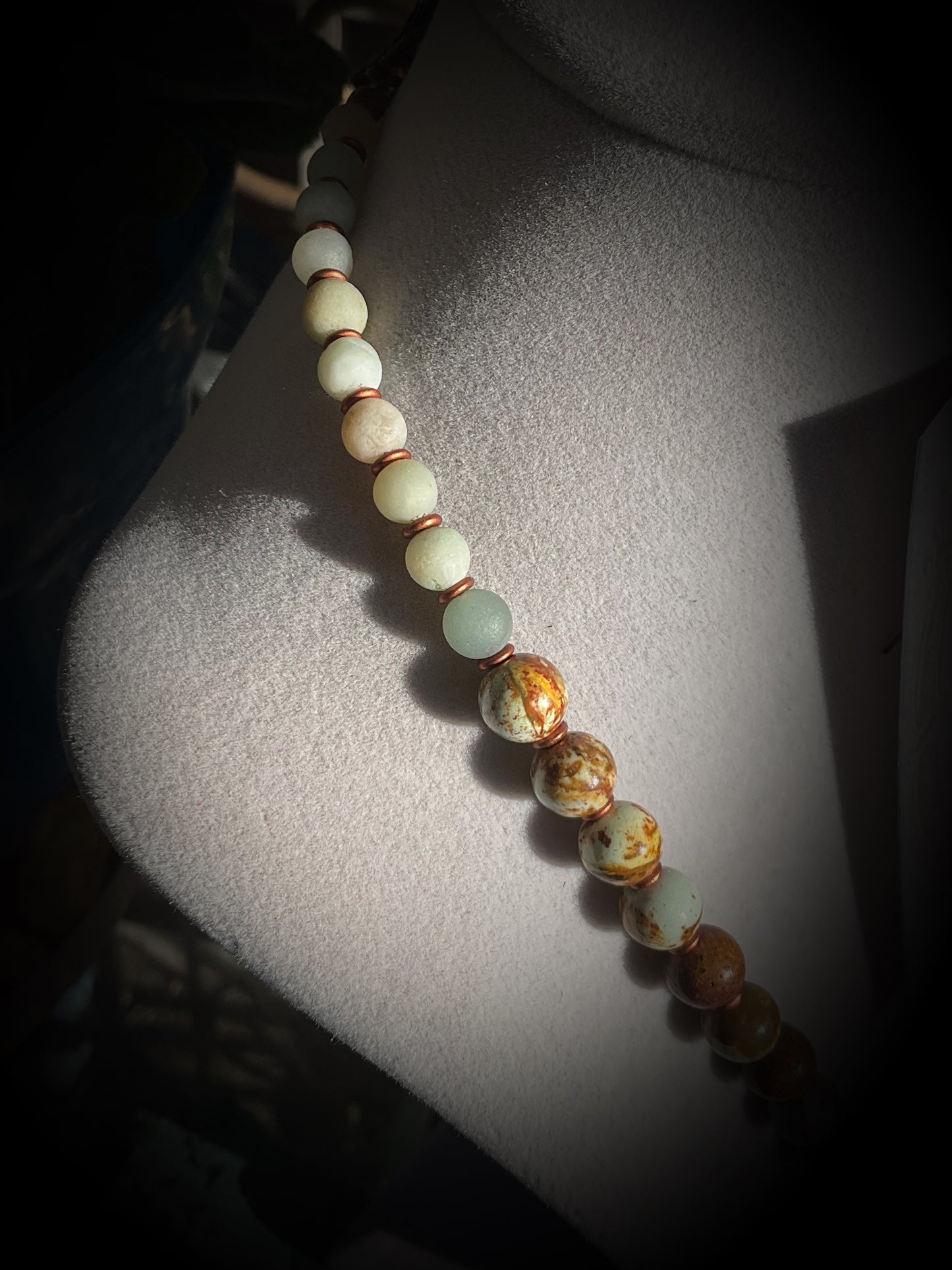 Brazilian Pine Stone and Amazonite Jewelry Set