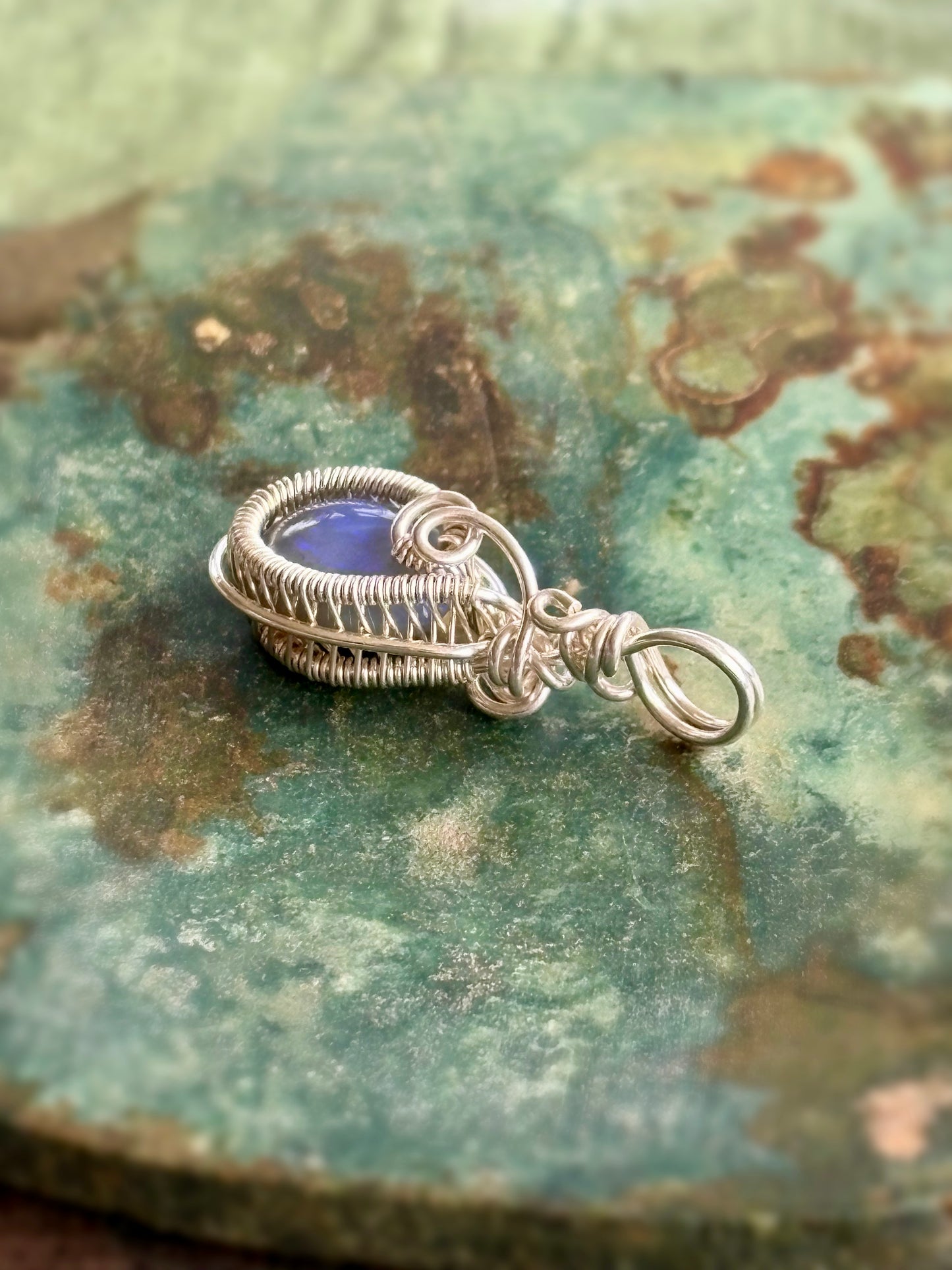 Lightning Ridge Opal Sterling Silver Pendant
