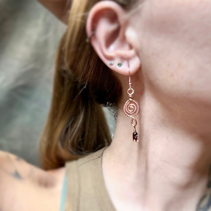 Handmade Copper Earrings German Glass