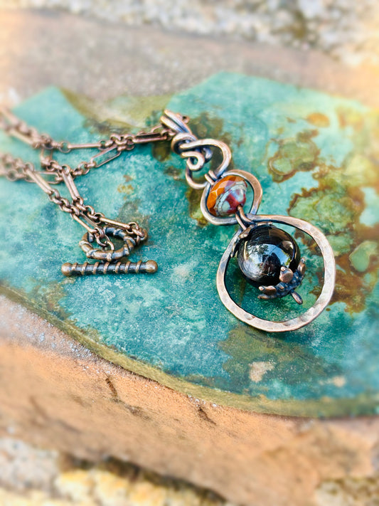 Hypersthene Copper Necklace