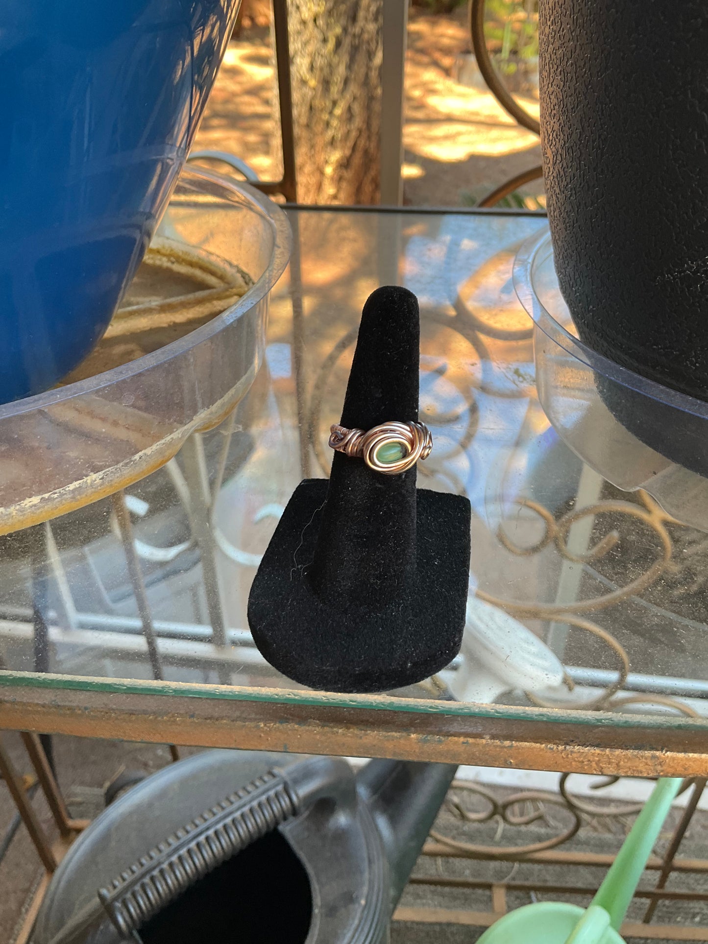 Rose Gold Turquoise Ring Size 4