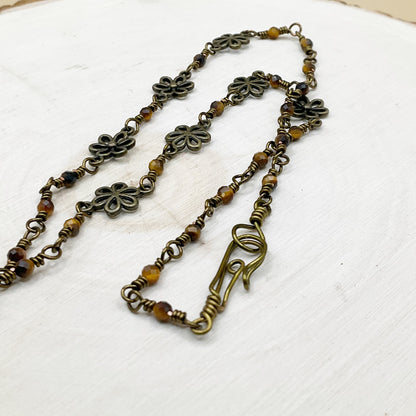 Antiqued Bronze Tigers Eye Necklace