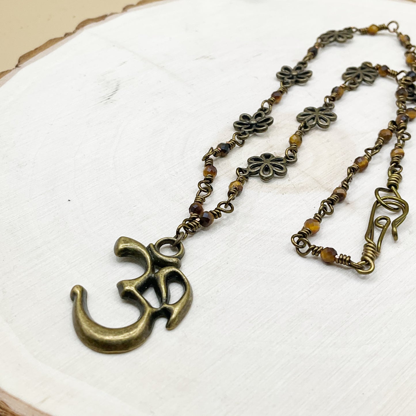 Antiqued Bronze Tigers Eye Necklace