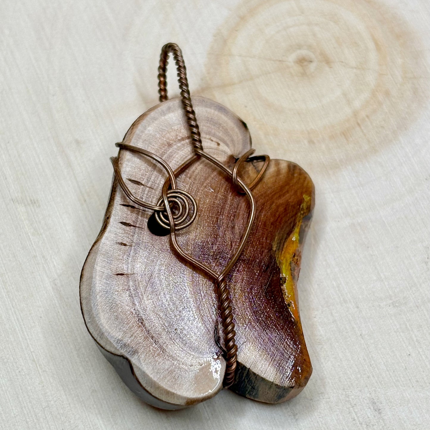 Manzanita Hand Painted Copper Necklace Pendant