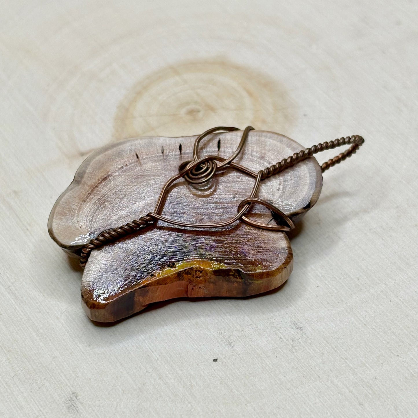 Manzanita Hand Painted Copper Necklace Pendant