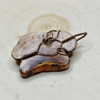 Manzanita Hand Painted Copper Necklace Pendant
