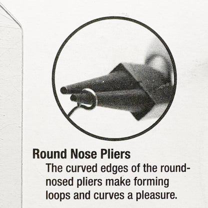 Illustration of round nose pliers with text explaining its use.