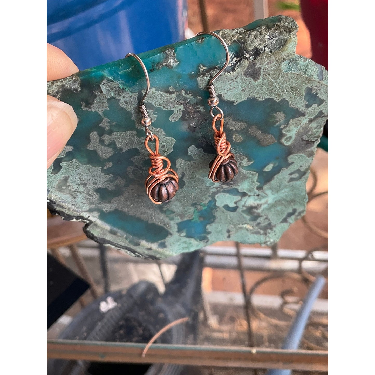 Elegant Copper Dangle Earrings